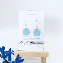 Load image into Gallery viewer, Blue Circle Earrings - Sterling Silver
