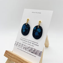 Load image into Gallery viewer, Black/Blue Stud Drop - Gold Plated
