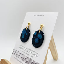Load image into Gallery viewer, Black/Blue Stud Drop - Gold Plated
