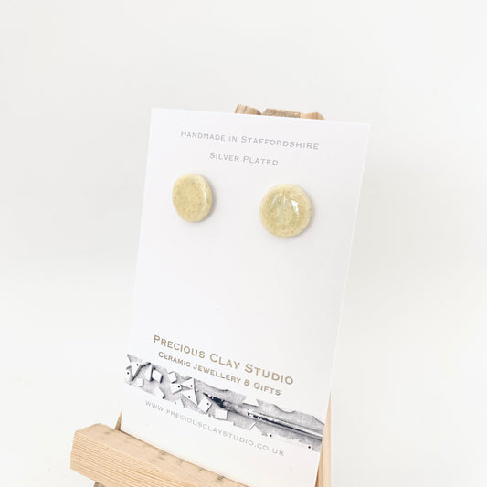 Yellow circle stud- plated