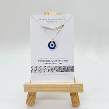 Load image into Gallery viewer, Greek Eye Necklace, 18 inch Sterling
