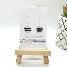 Load image into Gallery viewer, Black Stripe Earrings - Sterling Silver
