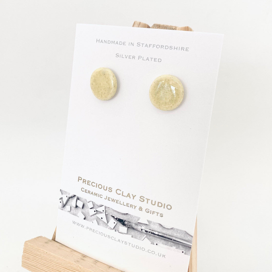 Yellow Mini Circle Studs