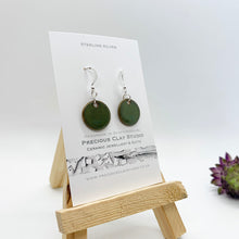 Load image into Gallery viewer, Deep Green Circle Drops - Gold plated
