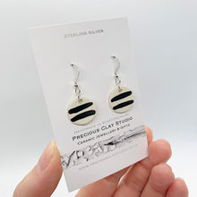 Load image into Gallery viewer, Gift Set - Earrings &amp; Coaster (Black Stripe)
