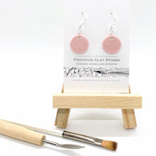 Load image into Gallery viewer, Pink Circle Earrings - Sterling Silver
